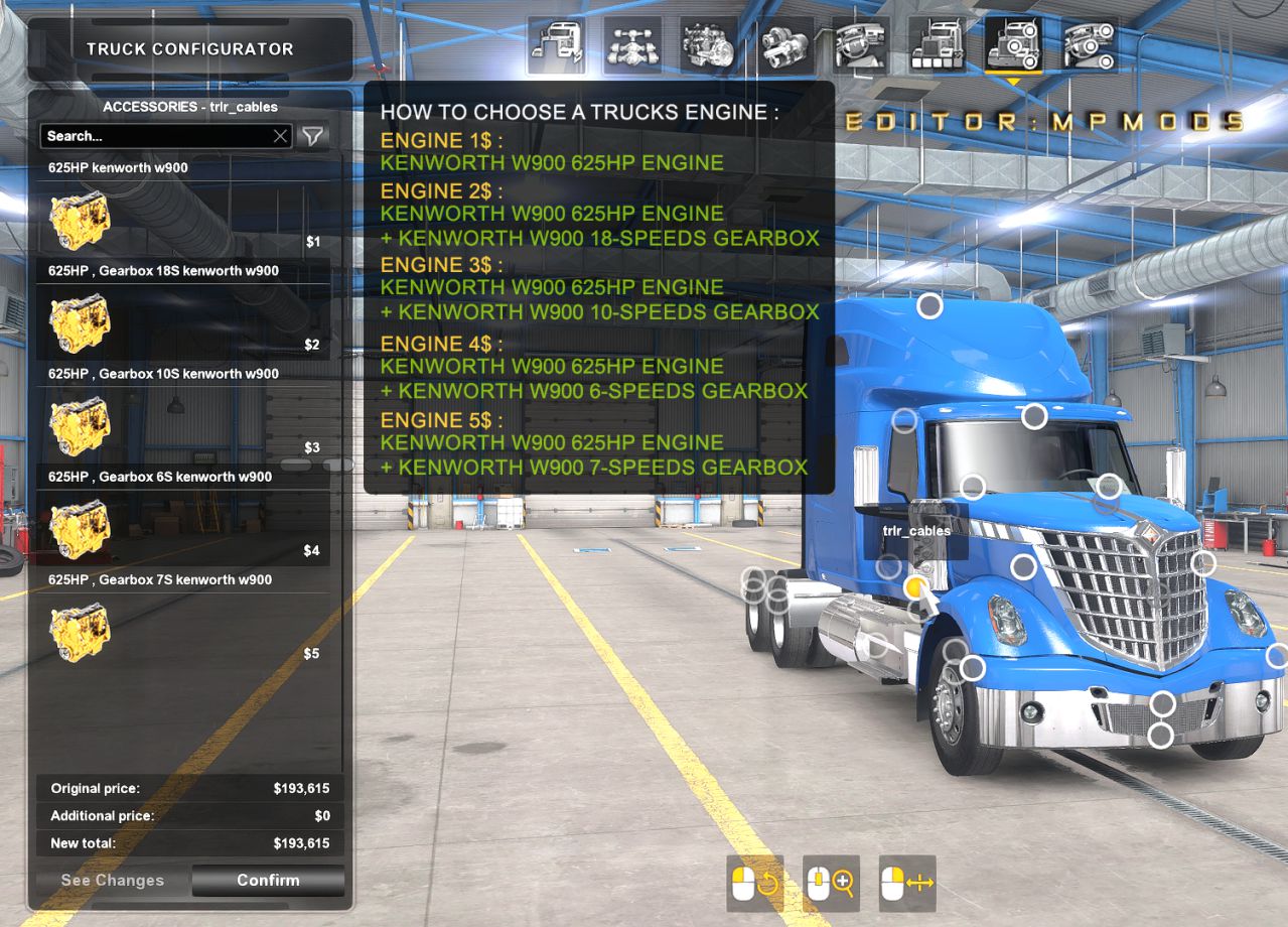 Kenworth W900 625HP Engine And Gearbox For All Trucks v1.1 For Multiplayer ATS 1.38 - Thumbnail 1