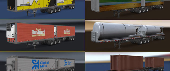 Trailer B-Double Anhänger im Frachtmarkt  American Truck Simulator mod