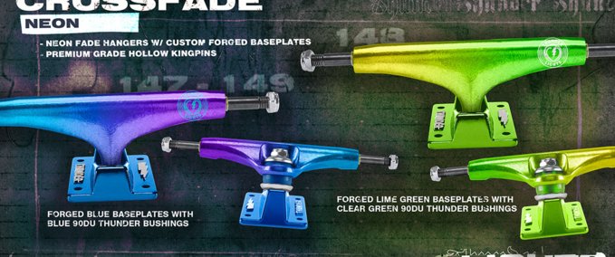 Gear Thunder Trucks "Crossfade Neon" (Used) Skater XL mod