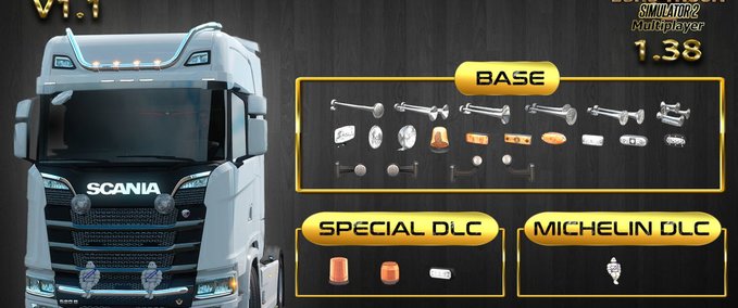 Sonstige   Addon Anschlüsse für alle Trucks v1.1 für Multiplayer ETS2 1.38 Eurotruck Simulator mod