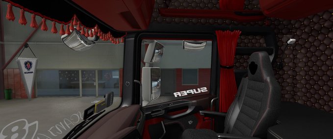 Trucks Scania Rotes Interieur [1.38.x] Eurotruck Simulator mod