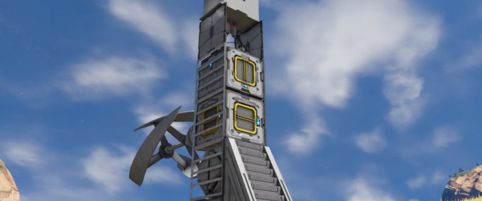 Blueprint Simple Self-Repairing Lightning Rod Space Engineers mod