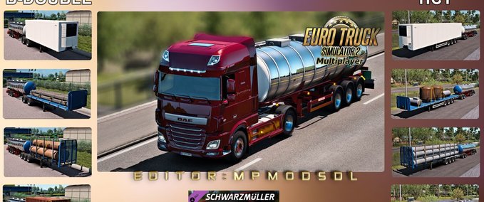 Trailer Cistern Food Single und HCT Trailer v1.1 für ETS2 Multiplayer 1.38 Eurotruck Simulator mod