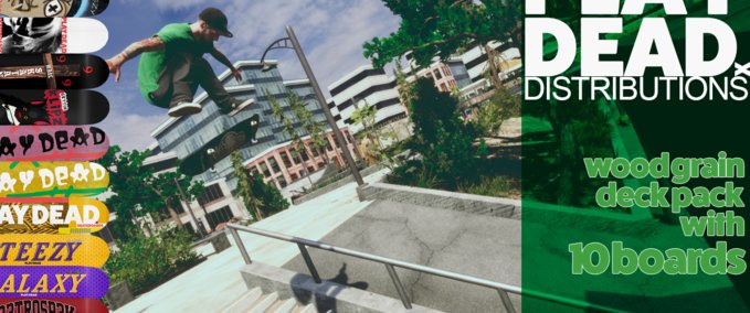Fakeskate Brand Play Dead Dist. Random Deck Pack Skater XL mod