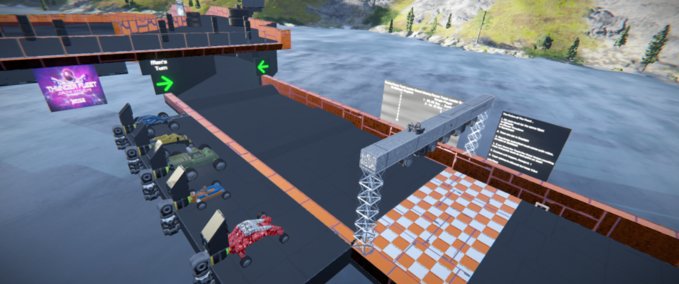 Blueprint Wacky races Short Curcit + 5 cars Space Engineers mod