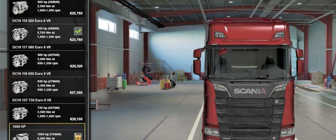 Trucks 1000 PS Motor für alle LKWs [1.38.x] Eurotruck Simulator mod