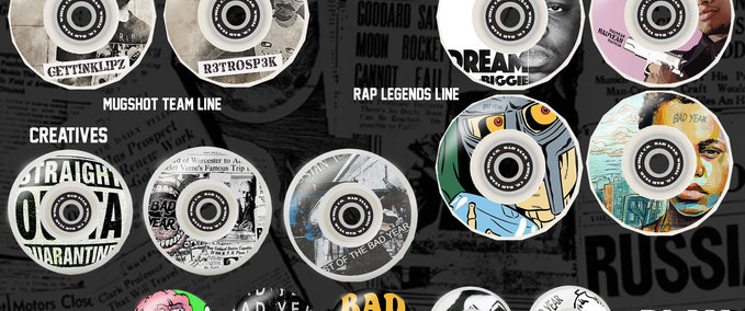 Gear BadYear Rapper Legend/Creatives Wheel Pack Skater XL mod