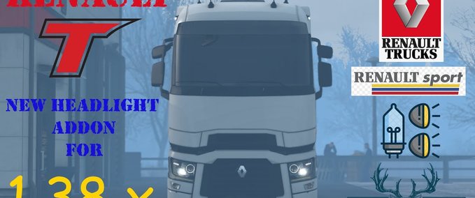 Trucks Renault T Model New Headlight Addon [1.38.x]  Eurotruck Simulator mod