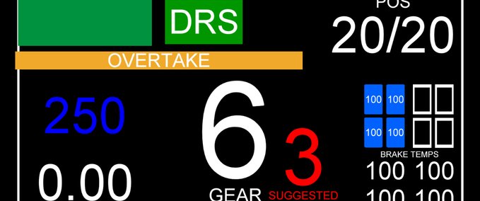 F1 Codemasters F1 new jcz Dashpanel mod