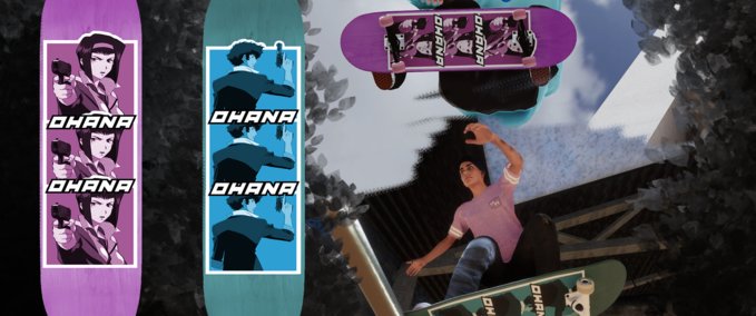 Fakeskate Brand Ohana Skateboards - Cowboy Bebop Drop Skater XL mod