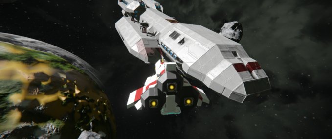 Blueprint Battlestar Triton Railgun Edition Space Engineers mod