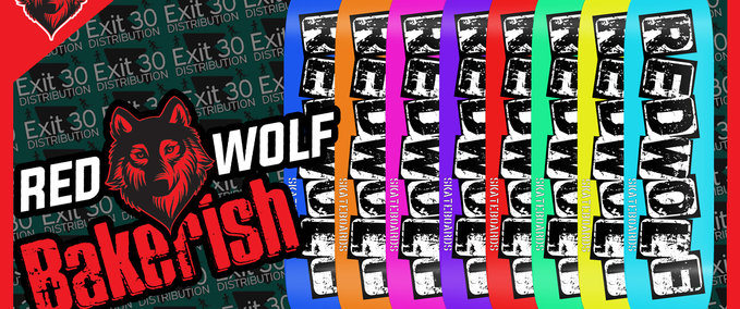 Fakeskate Brand Red Wolf Skateboards "Baker-ish" Decks Skater XL mod