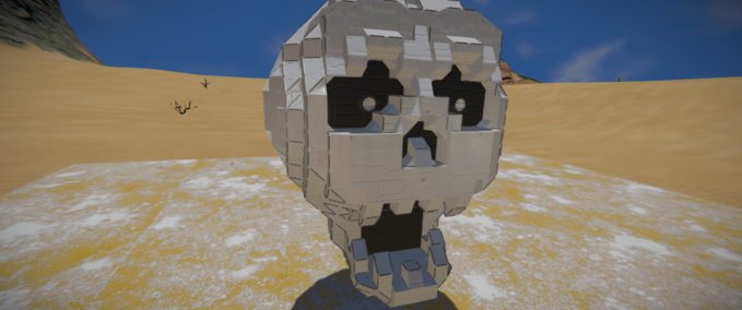 Blueprint Skull statue deco 1 Space Engineers mod