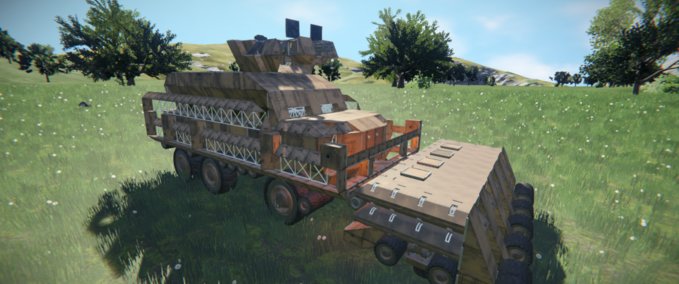 Blueprint MRAP WITH DETACHABLE MINE PLOW AND CAGE Space Engineers mod
