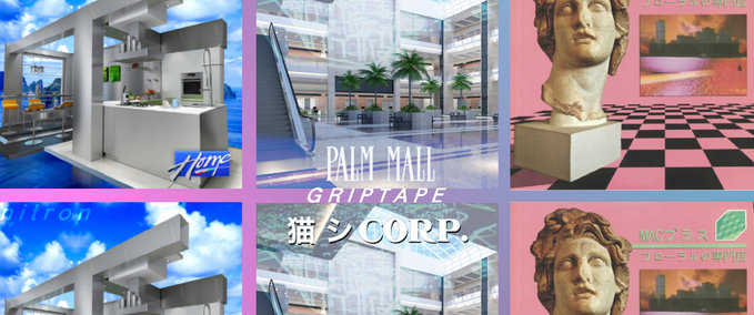 Sonstiges VAPORWAVE GRIP PACK (FLORAL SHOPPE+HOME+PALM MALL) Skater XL mod