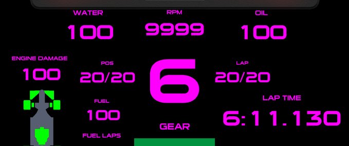 iRacing Terry cup pink Dashpanel mod