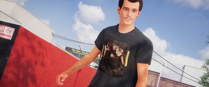 Real Brand Off-White Narciso T-shirt (black & white) Skater XL mod