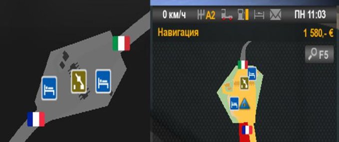 Sonstige Länderflaggen an Grenzübergangen (bei diversen Karten) Eurotruck Simulator mod