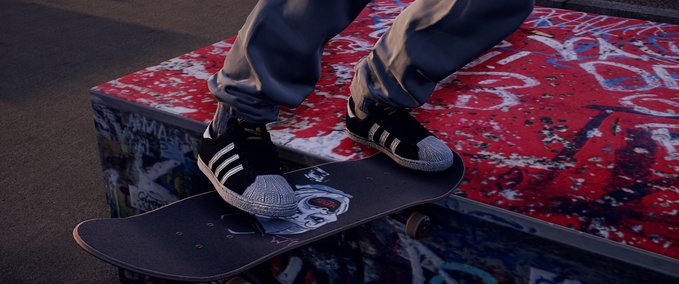 Real Brand Adidas Superstar Black/White Shell Skater XL mod