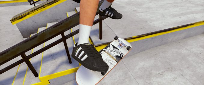 Gear Adidas Superstar Black (Chunky version) Skater XL mod