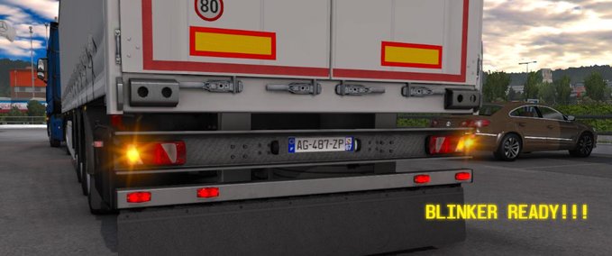 Trailer Schmutzfänger + Slot + Eco Lichtert für Anhänger Eurotruck Simulator mod