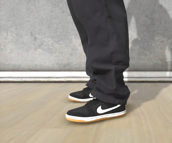 Skater XL: Nike SB Dunk Low Pro Black White & Gum v 1.0.0 Gear, Real