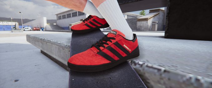 Real Brand Adidas busenitz rodrigo tx red & black shoes Skater XL mod