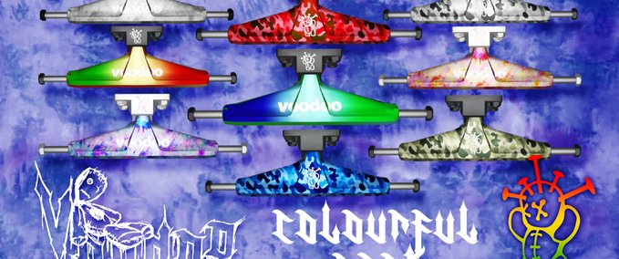 Uncategorized Voodoo Trucks - Colourful Trucks Pack Skater XL mod