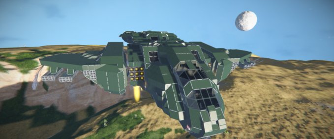 Blueprint UNSC D77H-TCI Pelican Halo updated Space Engineers mod