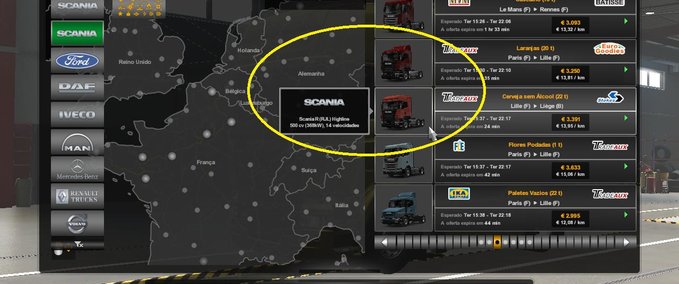 Trucks Schnelle Aufträge für RJL Scania RS, R-4 Series & G  Eurotruck Simulator mod