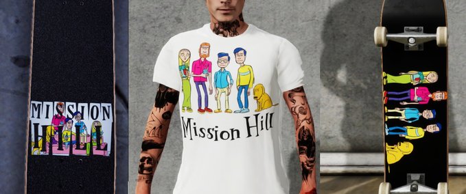 Uncategorized Misson Hill  shirt/deck/grip Skater XL mod