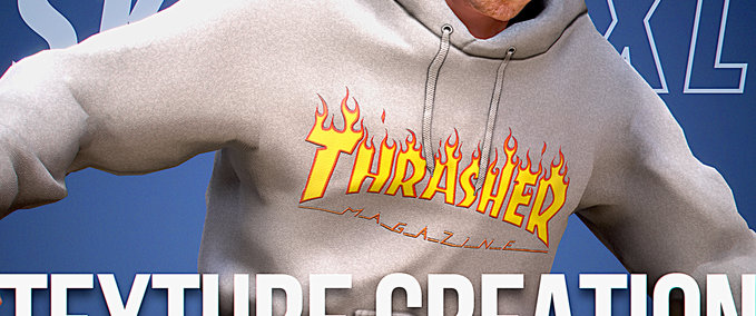 Gear THRASHER grey hoodie Skater XL mod