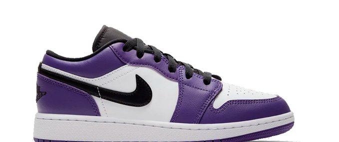 Jordan 1 Low Court Purple White Mod Image