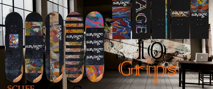 Fakeskate Brand Savage Griptape (Seans Art) Skater XL mod