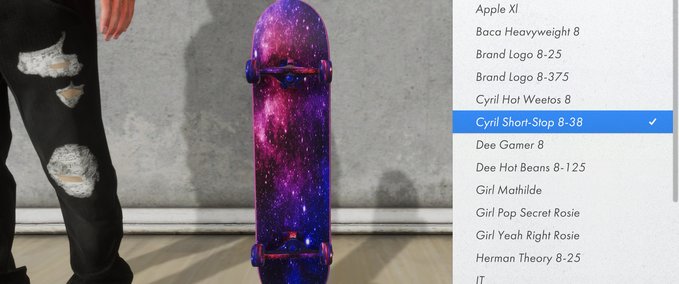 Gear Galaxy complete board pack Skater XL mod
