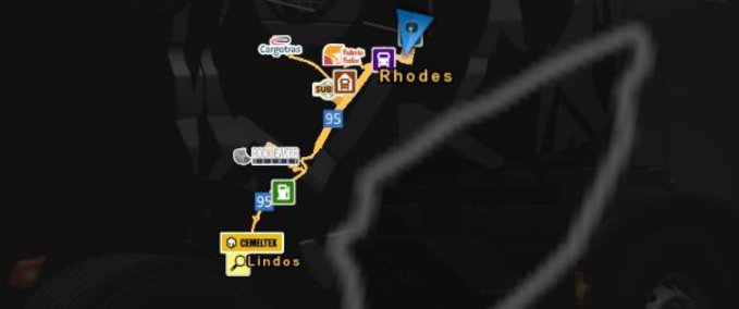 Maps Rhodos (GRE) [1.39.x] Eurotruck Simulator mod