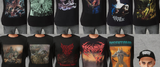 Short Sleeve T-Shirt Death Metal Shirts Skater XL mod