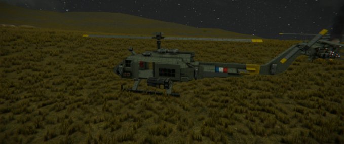 Blueprint HU-1 Helicopter Space Engineers mod