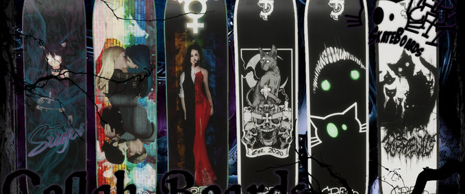 Fakeskate Brand CreepyCat SkateBoards - Collab Boards Skater XL mod