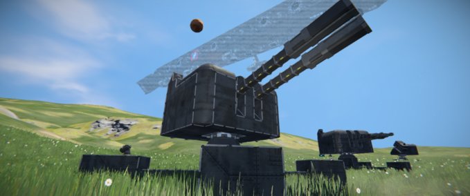 Blueprint 4.5 inch 11.3cm QF Mark VI (Rocket) Space Engineers mod