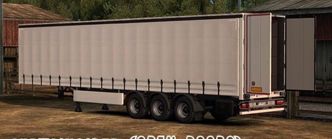 Trailer Anhänger mit sich öffnen lassenden Seitenvorhängen und hinteren Türen (1.39.x) Eurotruck Simulator mod