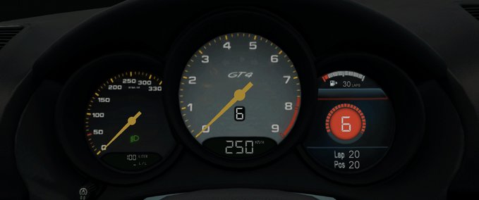 GT Porsche Cayman GT4 Clubsport Dashpanel mod