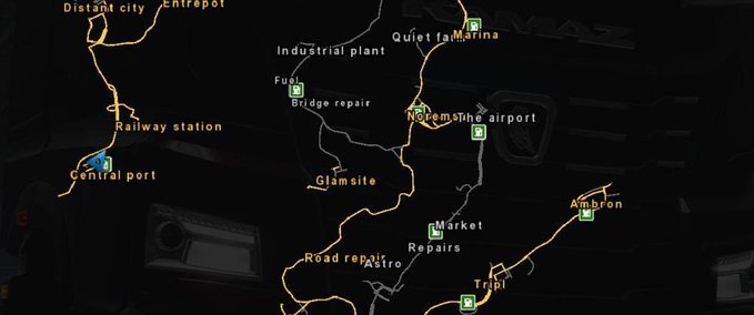 Maps Karte "Eine Insel im Atlantik" [1.39] Eurotruck Simulator mod