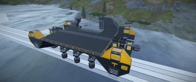 Blueprint Flat car with ramp T6 Space Engineers mod