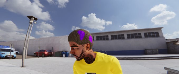Hairstyle short afro purple patches Skater XL mod