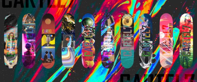 Fakeskate Brand CARTEL7 VHS Paradise Series Skater XL mod