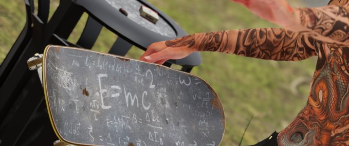 Uncategorized MYTHIC GRIPS 8K Chalkboard Equations [WORN] Skater XL mod