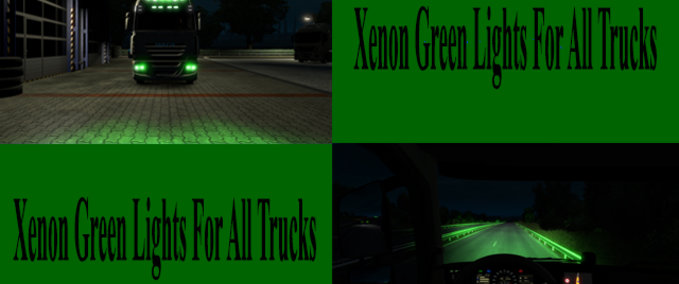 Trucks Grüne Xenonscheinwerfer für alle LKWs Eurotruck Simulator mod