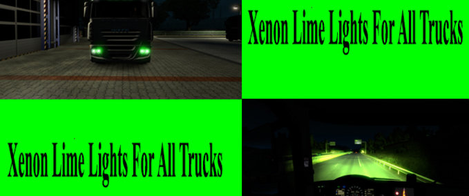 Trucks Limettengrüne Xenonscheinwerfer für alle LKWs  Eurotruck Simulator mod