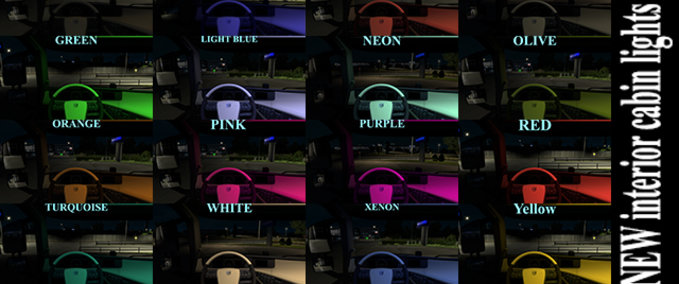 Trucks Neue farbige Kabinenbeleuchtungen Eurotruck Simulator mod